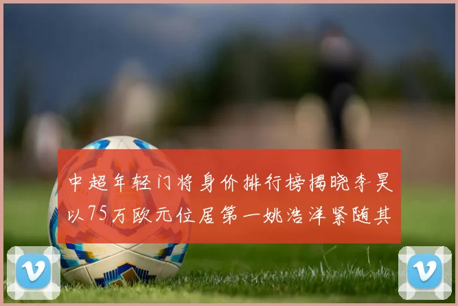 中超年轻门将身价排行榜揭晓李昊以75万欧元位居第一姚浩洋紧随其后
